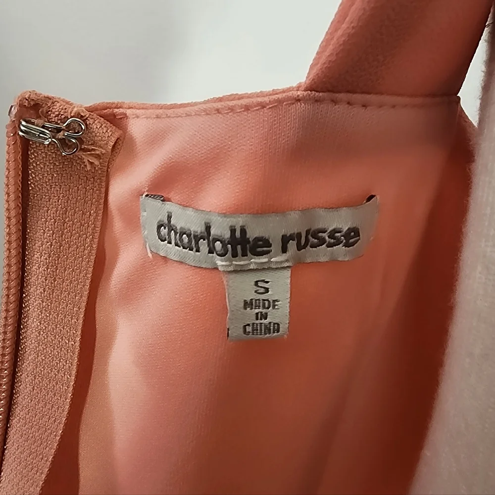 Charlotte Russe Dress Strapless Peach Size S - Picture 11 of 12